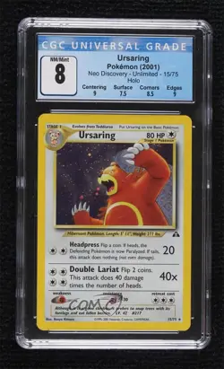 Ursaring Holo Pokemon Neo Discovery CGC 8 2001 - Image 1