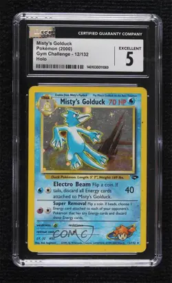 Misty's Golduck Holo Pokemon Gym Challenge CGC 5 2000 - Image 1