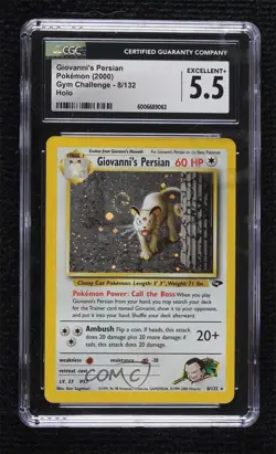 Giovanni's Persian Holo Pokemon Gym Challenge CGC 5.5 2000 - Image 1