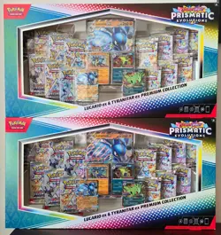 Pokemon Prismatic Evolutions Lucario Ex Tyranitar Ex Premium Collection - Image 1
