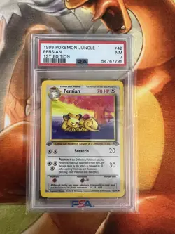 Persian 42/64 1st Edition Jungle PSA Graded 7 Pokemon TCG - Image 1