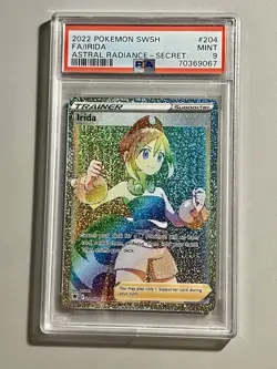 PSA 9 2022 POKEMON SWORD & SHIELD ASTRAL RADIANCE SECRET #204 FULL ART/IRIDA - Image 1