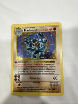 Pokemon TCG Machamp Holo Rare 1st Edition Base Set, Card 8/102, LP Condition - Image 2