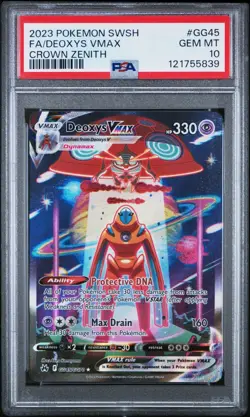 Deoxys VMAX Crown Zenith Galarian Gallery Holo Pokemon Card GG45/GG70 PSA 10 GEM - Image 1