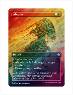 1x Abrade, Foil, Borderless Art, Magic MTG NM - Image 1