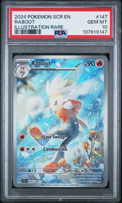 PSA 10 Raboot #147 Pokemon Stellar Crown English 2024 - Image 1