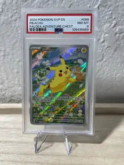 2024 Pokemon SVP EN Pikachu Paldea Adventure Chest #088 PSA 8 - Image 1