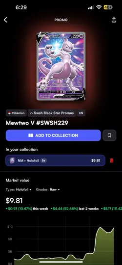 Pokemon Mewtwo V SWSH229 Sword & Shield BLACK STAR PROMO FULL ART NM - Image 4