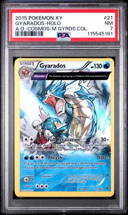 2015 POKEMON XY ANCIENT ORIGINS COSMOS-MEGA GYARADOS COLL GYARADOS-HOLO PSA 7 - Image 1