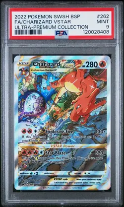 PSA 9 MINT Charizard VSTAR UPC Promo Full Art Holo Pokemon SWSH262 - Image 1