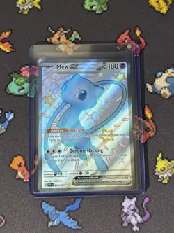 Mew EX 216/091 Shiny Ultra Rare Full Art Holo sv Paldean Fates NM Pokemon TCG - Image 3