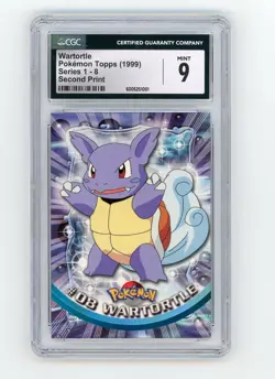 Wartortle Pokemon Topps (1999) Series 1 #8 Second Print CGC 9 MINT - Image 1