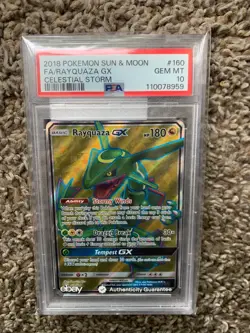 Pokemon Rayquaza GX Celestial Storm Full Art #160 PSA 10 Gem Mint - Image 1