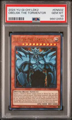 Yu-Gi-Oh! Obelisk the Tormentor LDK2-ENS02 - Ultra Rare - PSA 10 Population Of 2 - Image 1