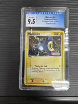 Pokemon Magnemite CGC 9.5. Ex Legend Maker - 59/92 Reverse Holo swirl on card! - Image 1