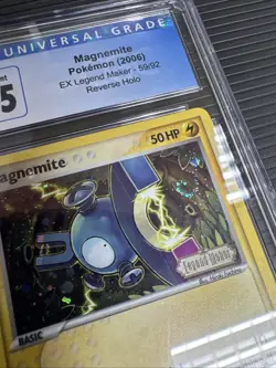 Pokemon Magnemite CGC 9.5. Ex Legend Maker - 59/92 Reverse Holo swirl on card! - Image 2