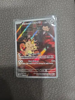 Team Rockets Meowth 203/182 SV10 Destined Rivals Illustrated Card Near Mint - Image 1