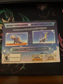Pokemon Scarlet and Violet Shiny Koraidon OR Miraidon Gamestop Promo Card Code - Image 1