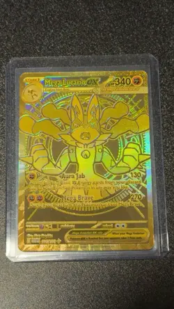 Mega Lucario EX 188/132 Mega Evolution Hyper Rare Gold Card Pokemon TCG - Image 1