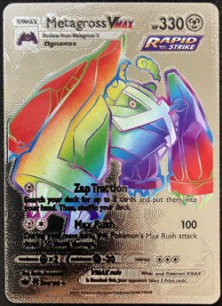 Metagross Vmax Rainbow Silver Foil Textured Display Card - Image 1