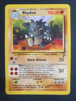Rhydon 59/130 - Base Set 2 - Pokemon Card - Excellent Condition - Image 1
