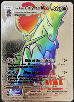 Calyrex Vmax Rainbow Silver Foil Textured Display Card - Image 1