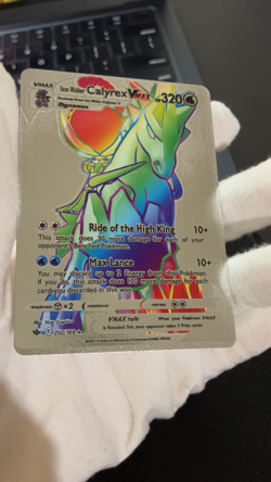 Calyrex Vmax Rainbow Silver Foil Textured Display Card - Image 2