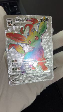 Leafeon Vmax Rainbow Silver Foil Textured Display Card - Image 2