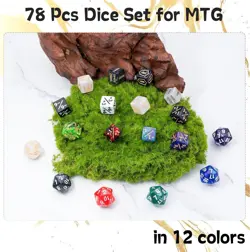 78 Pieces MTG Dice Set with Plus 1 Life Counter & Keyword Token Dice & Shield & - Image 4