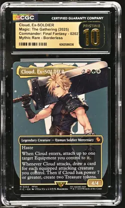 CLOUD, EX-SOLDIER Final Fantasy Borderless Mythic CGC Pristine 10 MTG - Image 1