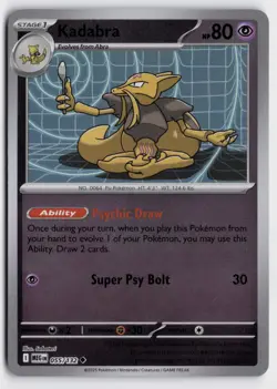 Pokemon Kadabra 055/132 Reverse Holo Uncommon ME01: Mega Evolution NM - Image 1