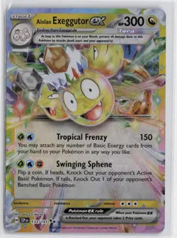Pokemon Alolan Exeggutor ex - 133/191 Holo Double Rare SV08: Surging Sparks NM - Image 1