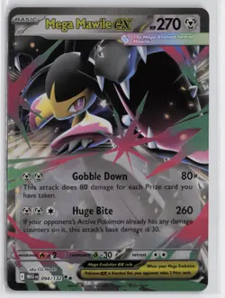 Pokemon Mega Mawile ex - 094/132 Holo Double Rare ME01: Mega Evolution NM - Image 1