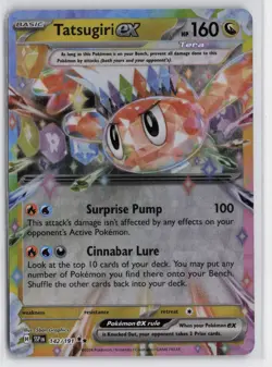 Pokemon Tatsugiri ex - 142/191 Holo Double Rare SV08: Surging Sparks NM - Image 1