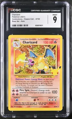 CGC 9 - Charizard 4/102 Holo Rare Celebrations Classic Collection Pokemon 25th - Image 1