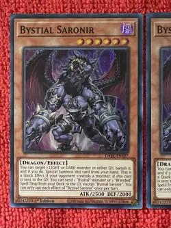 YuGiOh! 3 X Bystial Saronir - Darkwing Blast (DABL) - Super Rare - Image 1