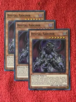 YuGiOh! 3 X Bystial Saronir - Darkwing Blast (DABL) - Super Rare - Image 2