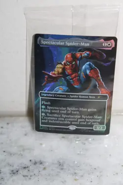 MAGIC THE GATHERING SPECTACULAR SPIDER-MAN CARD NEW FROM MARVEL LEGENDS FIGURE - Image 1