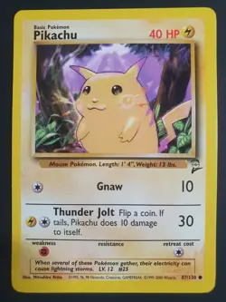 Pikachu 87/130 - Base Set 2 - Pokemon Card - Excellent Condition - Image 1