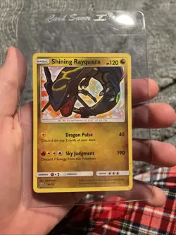 Pokemon TCG Shining Rayquaza Card Shining Legends Holo Rare 56/73 - Image 1