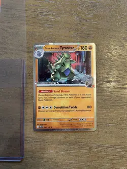 Team Rockets Tyranitar Destined Rivals Promo Card 096/182 Pokemon Center Stamped - Image 1