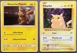 Detective Pikachu SM190 + Cracked Ice Pikachu 35 Lot LP/MP Pokemon Cards - Image 1