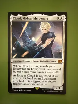 Cloud, Midgar Mercenary Final Fantasy Magic the Gathering NM M 0010 Reg - Image 1