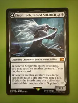 Magic The Gathering: FINAL FANTASY Sephiroth, Fabled SOLDIER Non-Foil Mythic 115 - Image 1