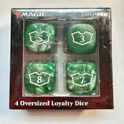 Magic the Gathering 4 Oversized Loyalty Dice Green Tabletop Game Collector Large - Image 1