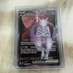 Pokemon TCG Destined Rivals Team Rocket's Mewtwo EX Full Art Card 213/182 - Image 1