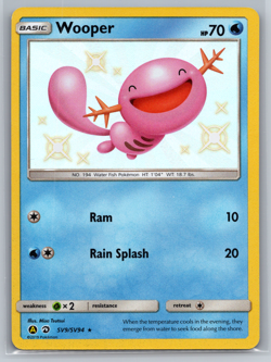 Pokemon TCG Wooper SV9/SV94 Hidden Fates Shiny Vault Holo Rare, NM 001 - Image 1