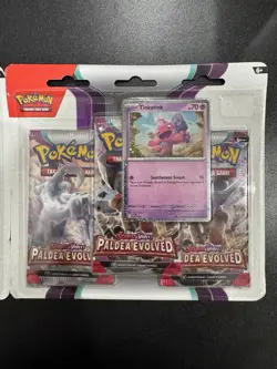 (LOT OF 2) Pokemon TCG Paldea Evolved 3 Pack Blister Tinkatink FACTORY SEALED - Image 3