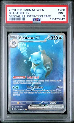 2023 POKEMON MEW EN-151 SPECIAL ILLUSTRATION RARE #200 BLASTOISE EX PSA 9 - Image 1