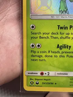 Scyther SV1/SV94 Hidden Fates: Shiny Vault Holo Pokemon TCG - Image 3